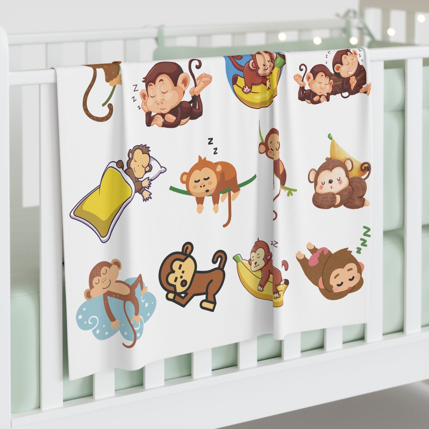 Monkey Baby Blanket, Monkey Swaddle Blanket, Fleece Baby Monkey Blanket, Monkey Baby Swaddle, Nursery Monkey Blanket, Baby Monkey Blanket