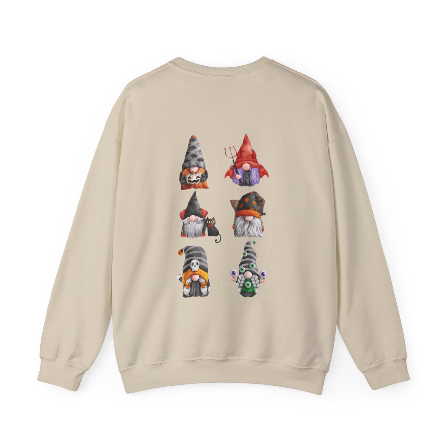 Spooky Gnome Sweatshirt, Double-Sided Halloween Gnome Pullover, Gnome Themed Apparel, Halloween Gnome Crewneck, Halloween Gnome Pullover,  Spooky Gnome Shirt, Unisex Gnome Sweatshirt