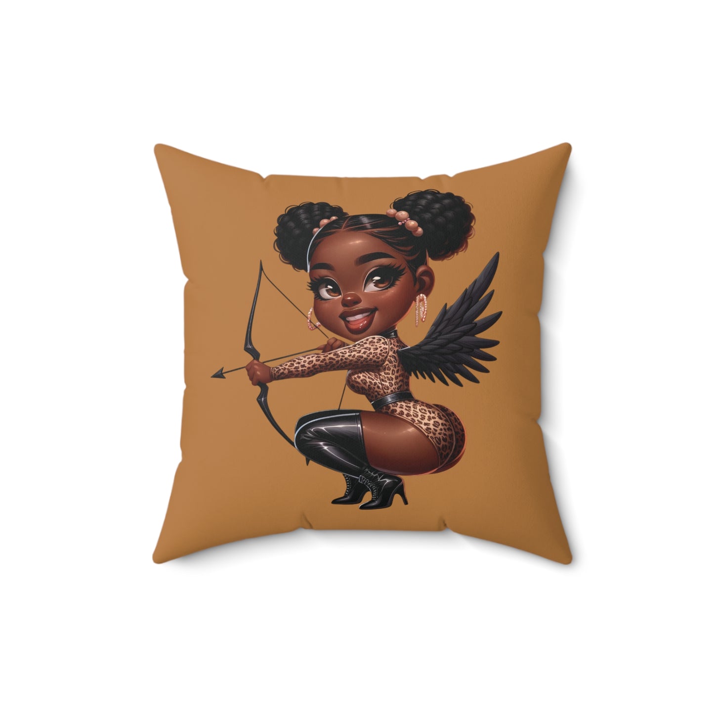 Black Cupid Valentine Pillow,  Angel Throw Pillow, Cherub Throw Pillow, Heavenly Décor Pillow, Chic Angel Cushion, Fantasy Angel Pillow, Angel Decor Pillow, Angel Cherub Decor