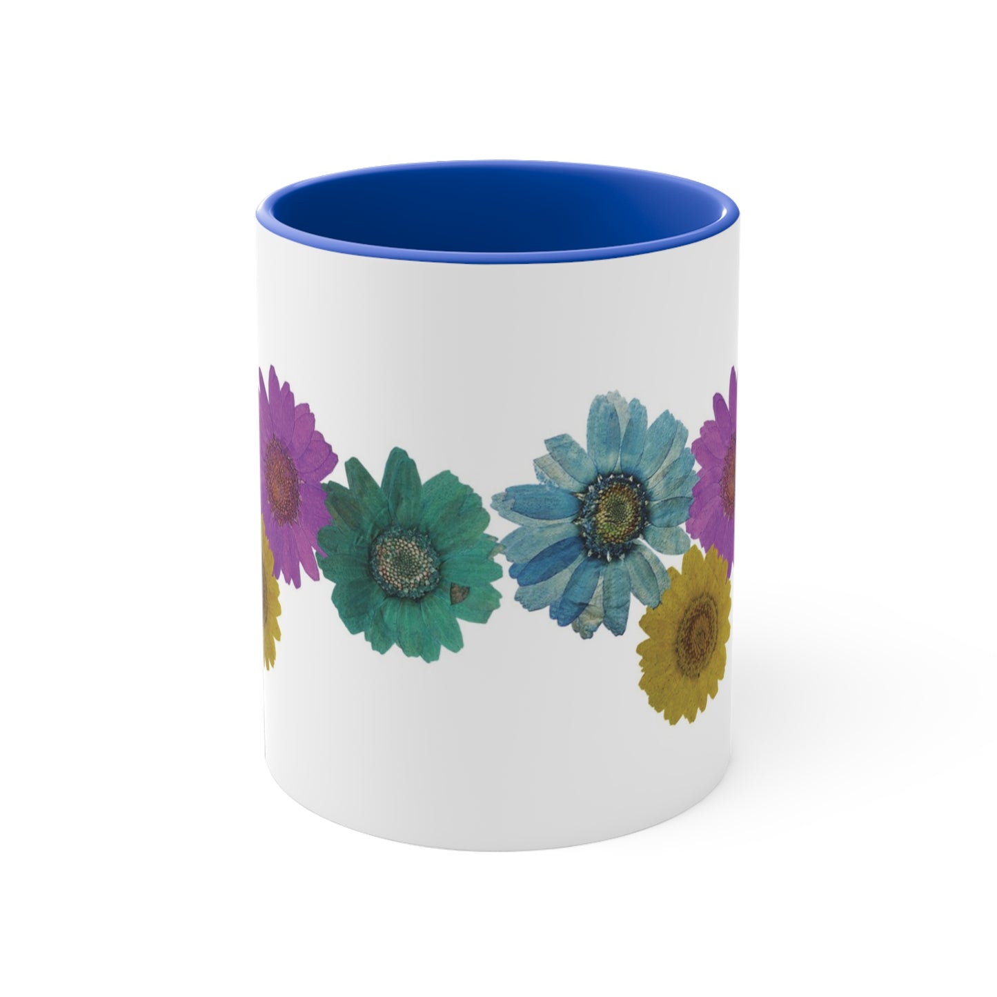 Colorful Daisy Coffee Mug, Boho Accent Mug, Mother’s Day Daisy Mug, Floral Accent Coffee Mug, Holiday Accent Coffee Cup, Nature Themed Mug,11oz Accent Mug