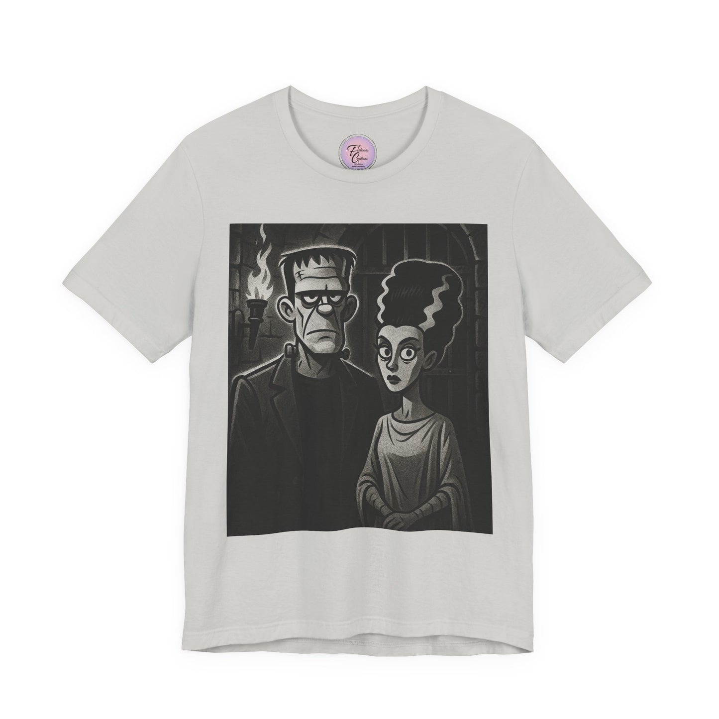 Frankenstein Couple Tee, Bride Of Frankenstein Shirt, Monsters Dark Aesthetic Tee, Universal Monsters Tee,  Monster Couple Shirt, Creepy Couple Shirt, Frankenstein Retro Graphic Tee, Bride Of Frankenstein