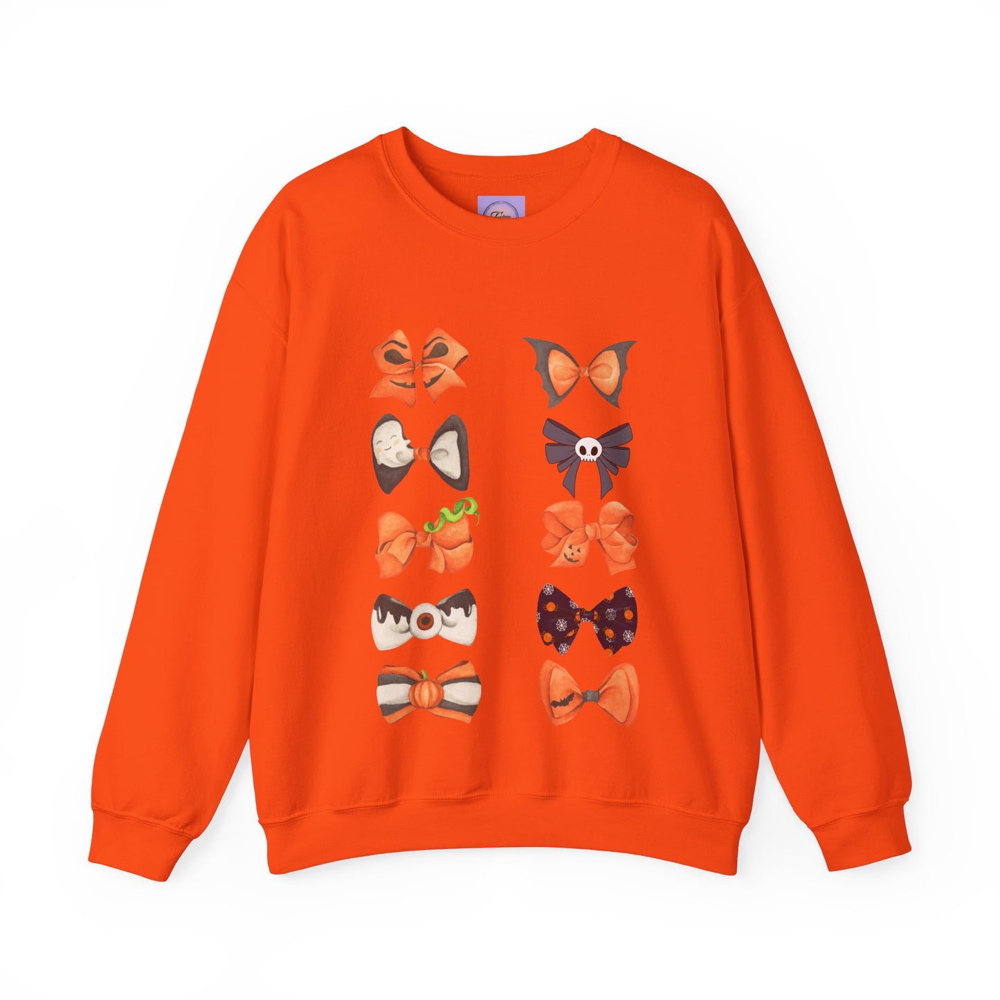 Decorated Halloween Bow Sweatshirt, Horror Bow Sweatshirt, Fall Halloween Sweatshirt, Autumn Coquette Bow Sweatshirt, Spooky Bow Sweatshirt, Coquette Halloween Bow Sweatshirt, Halloween Sweatshirt, Coquette Fall Sweatshirt