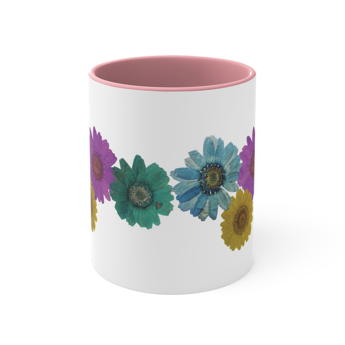 Colorful Daisy Coffee Mug, Boho Accent Mug, Mother’s Day Daisy Mug, Floral Accent Coffee Mug, Holiday Accent Coffee Cup, Nature Themed Mug,11oz Accent Mug