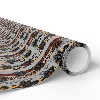 Copy of Copy of Valentine Heart Leopard Wrapping Paper — Romantic Animal Print Gift Wrap