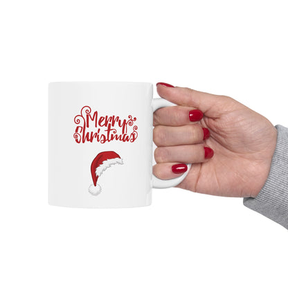 Merry Christmas Santa Hat Mug, Holiday Hat Coffee Mug, Xmas Santa Hat Mug, Santa Hat Coffee Mug, Holiday Santa Hat Mug, Red Hat Mug.