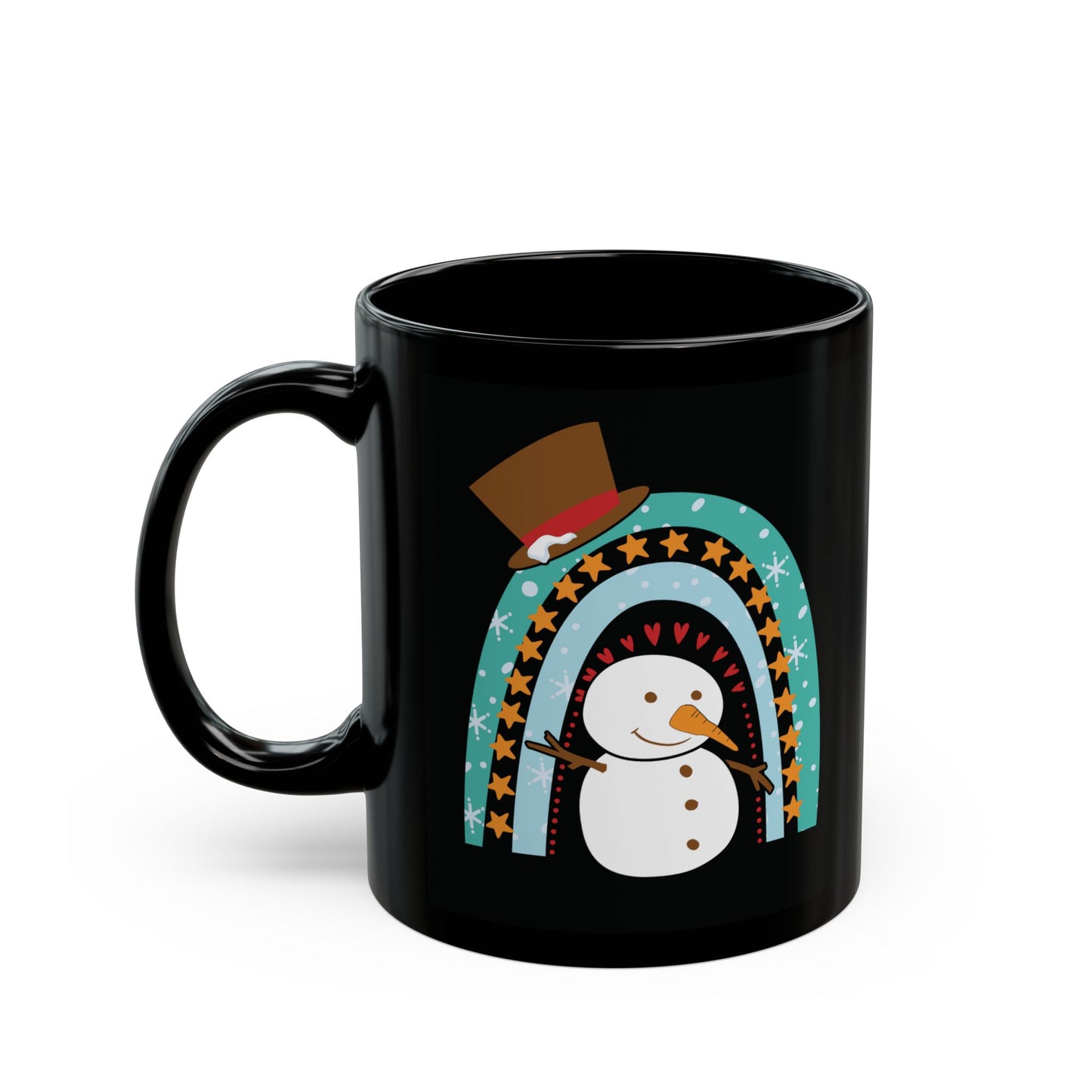 Snowman Rainbow Mug, Rainbow Snowman Mug,  Winter Wonderland Stocking Stuffer, Christmas Rainbow Mug, Xmas Snowman Mug, Cute Christmas Snowman Mug,  Snowman Coffee Cup, Snowman Winter Mug