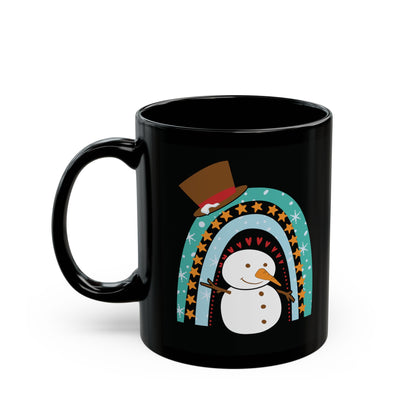 Snowman Rainbow Mug, Rainbow Snowman Mug,  Winter Wonderland Stocking Stuffer, Christmas Rainbow Mug, Xmas Snowman Mug, Cute Christmas Snowman Mug,  Snowman Coffee Cup, Snowman Winter Mug