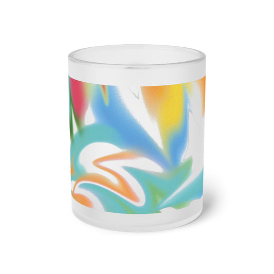 See Through Mug, Frosted Watercolor Mug, Frosted Color Glass Mug, Color Frosted Glass Mug, Color Frosted Mug, Rainbow Frosted Mug, Frosted Iced Mug.