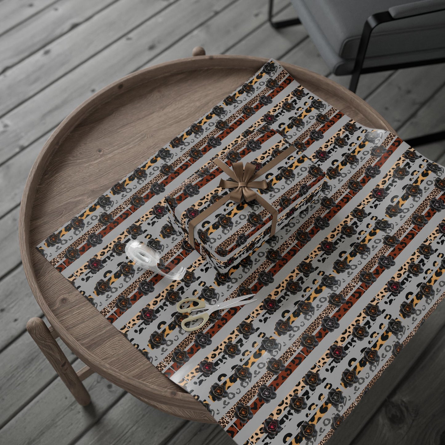 Copy of Copy of Valentine Heart Leopard Wrapping Paper — Romantic Animal Print Gift Wrap