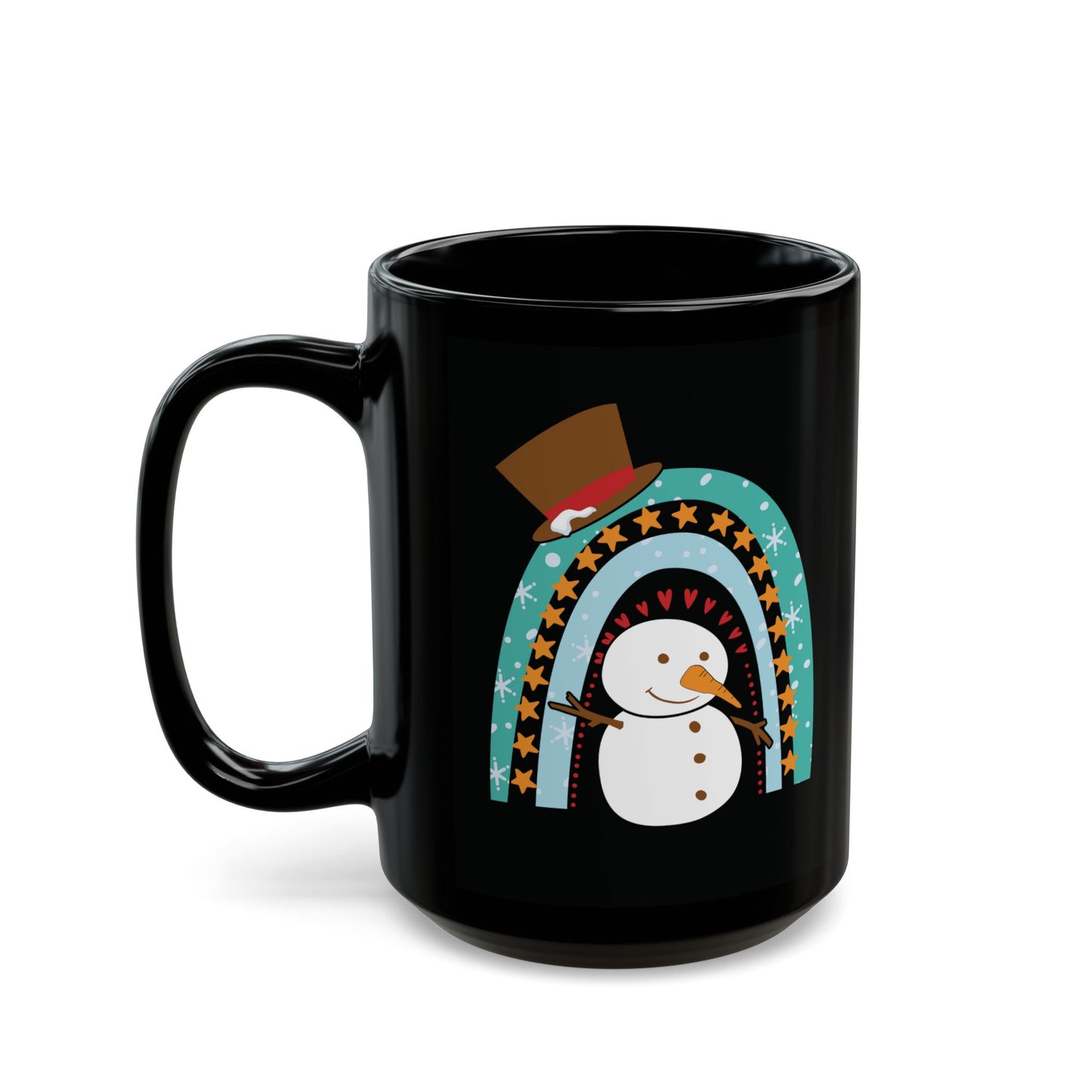 Snowman Rainbow Mug, Rainbow Snowman Mug,  Winter Wonderland Stocking Stuffer, Christmas Rainbow Mug, Xmas Snowman Mug, Cute Christmas Snowman Mug,  Snowman Coffee Cup, Snowman Winter Mug