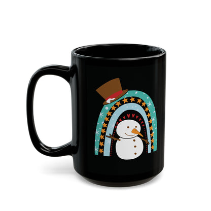 Snowman Rainbow Mug, Rainbow Snowman Mug,  Winter Wonderland Stocking Stuffer, Christmas Rainbow Mug, Xmas Snowman Mug, Cute Christmas Snowman Mug,  Snowman Coffee Cup, Snowman Winter Mug