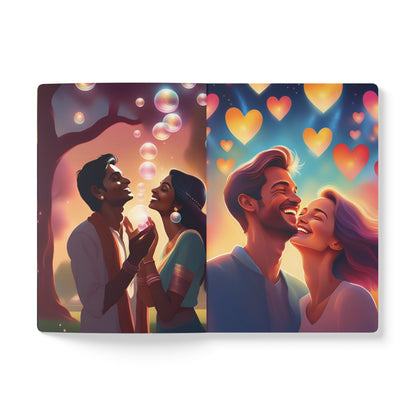 Whimsical Valentine Day Journal, Romantic Stationery Gift , Floral Heart Notebook, Valentine's Keepsake Book, Love Inspired Journal, Love Story Journal, Inside Prints Journal, Romantic Writing Journal, Couples Keepsake Journal