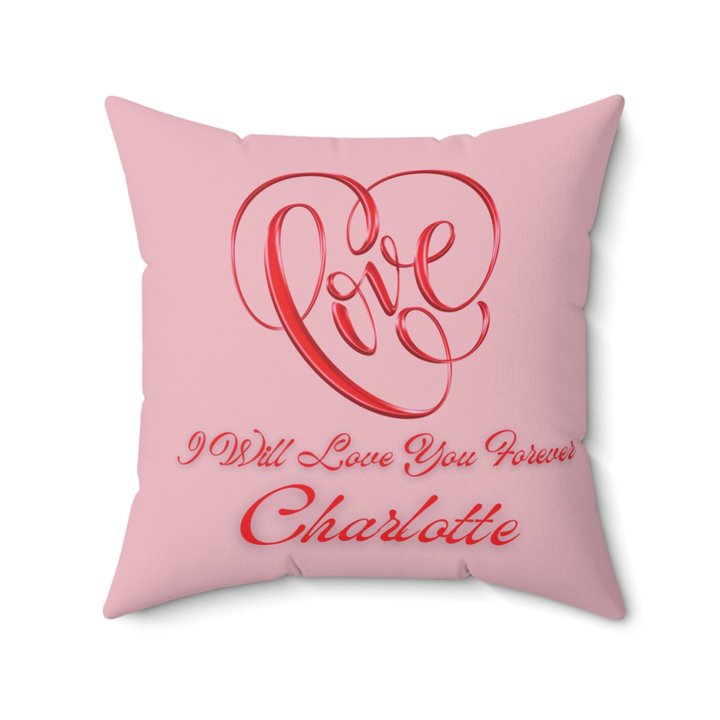 Love Forever Pillow, Valentine Faux Suede Pillow, Romantic Throw Cushion, Heart Love Pillow, Personalized Heart Pillow,