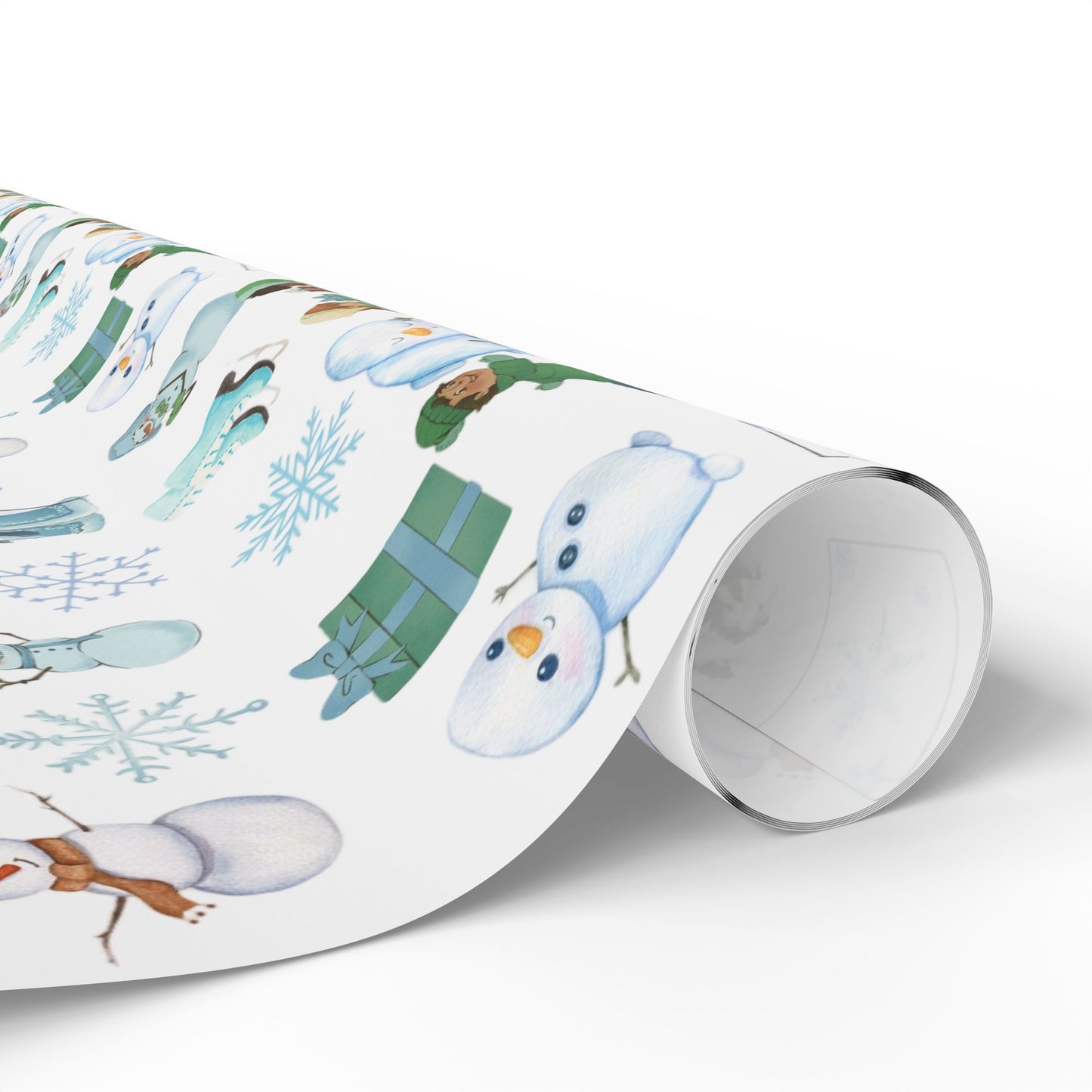 Wonderland Wrapping Paper Roll Snowman Winter Fun Gift Wrap Holiday Christmas Presents Children Festive Party