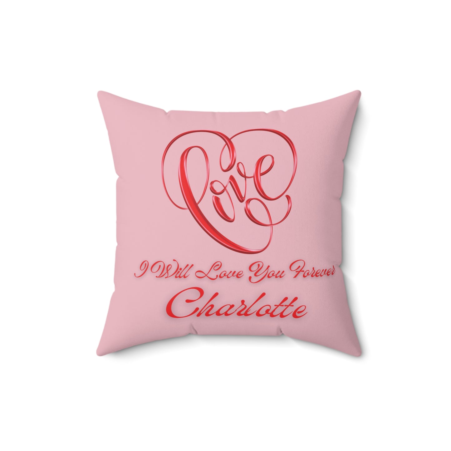 Love Forever Pillow, Valentine Faux Suede Pillow, Romantic Throw Cushion, Heart Love Pillow, Personalized Heart Pillow,