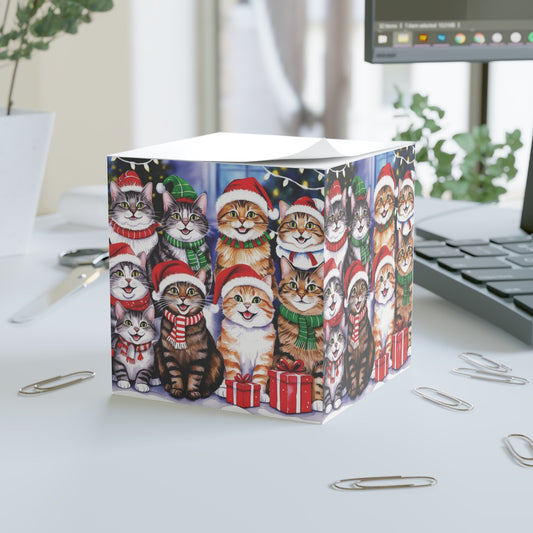 Cats Sticky Notes Christmas Cube