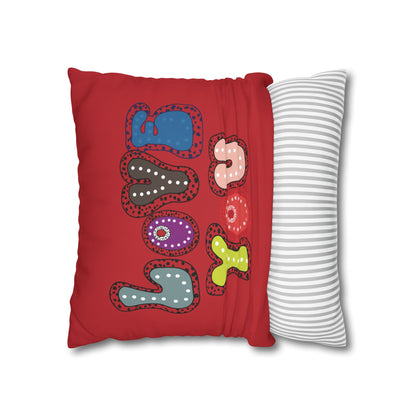 Red LOVE YOU  Butterflies Pillowcase, Colorful Polka Dot Valentines Day Decor, Dragonflies Red Throw Pillow Cover, Double-Sided Pillow Cover