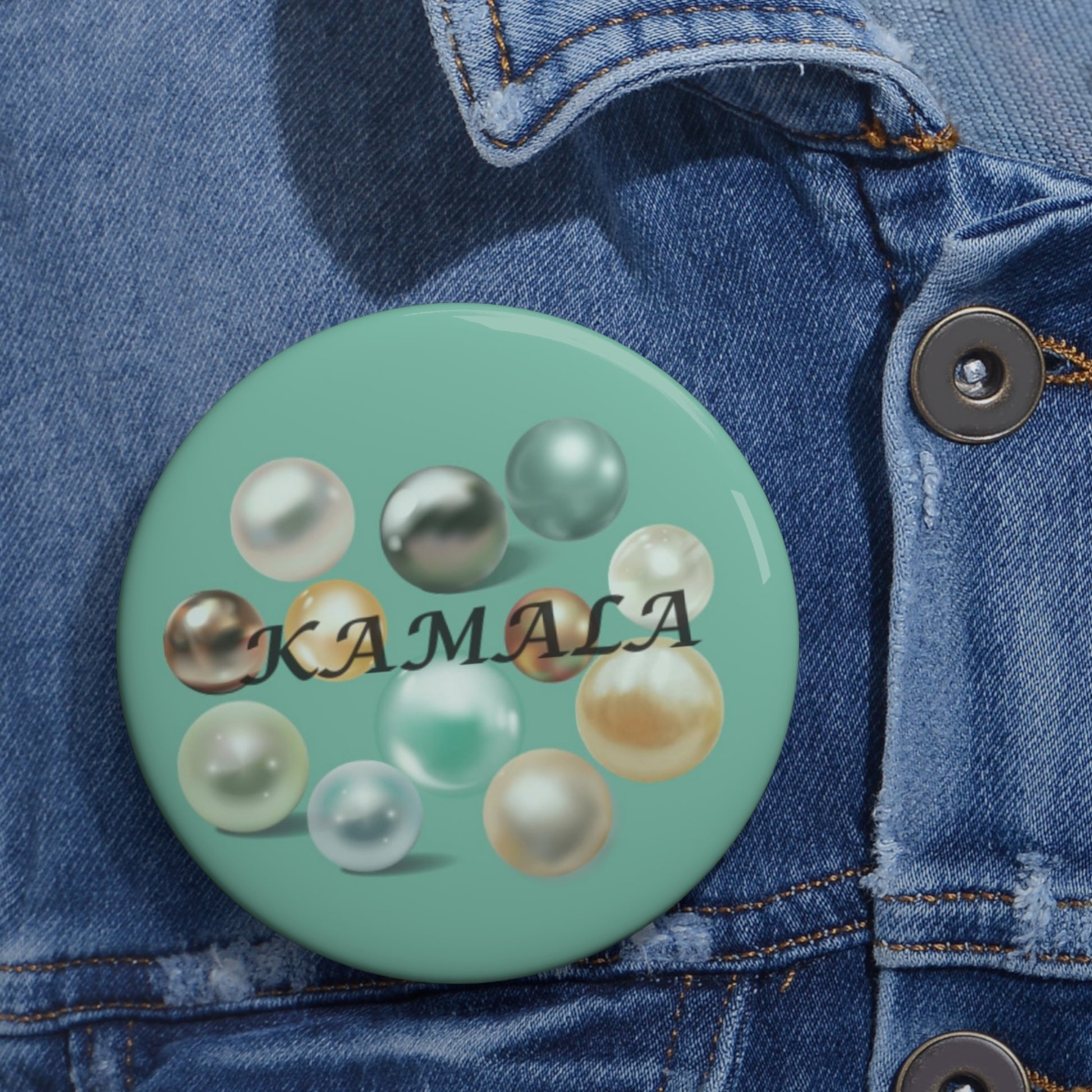 Kamala Pearl Button Pin