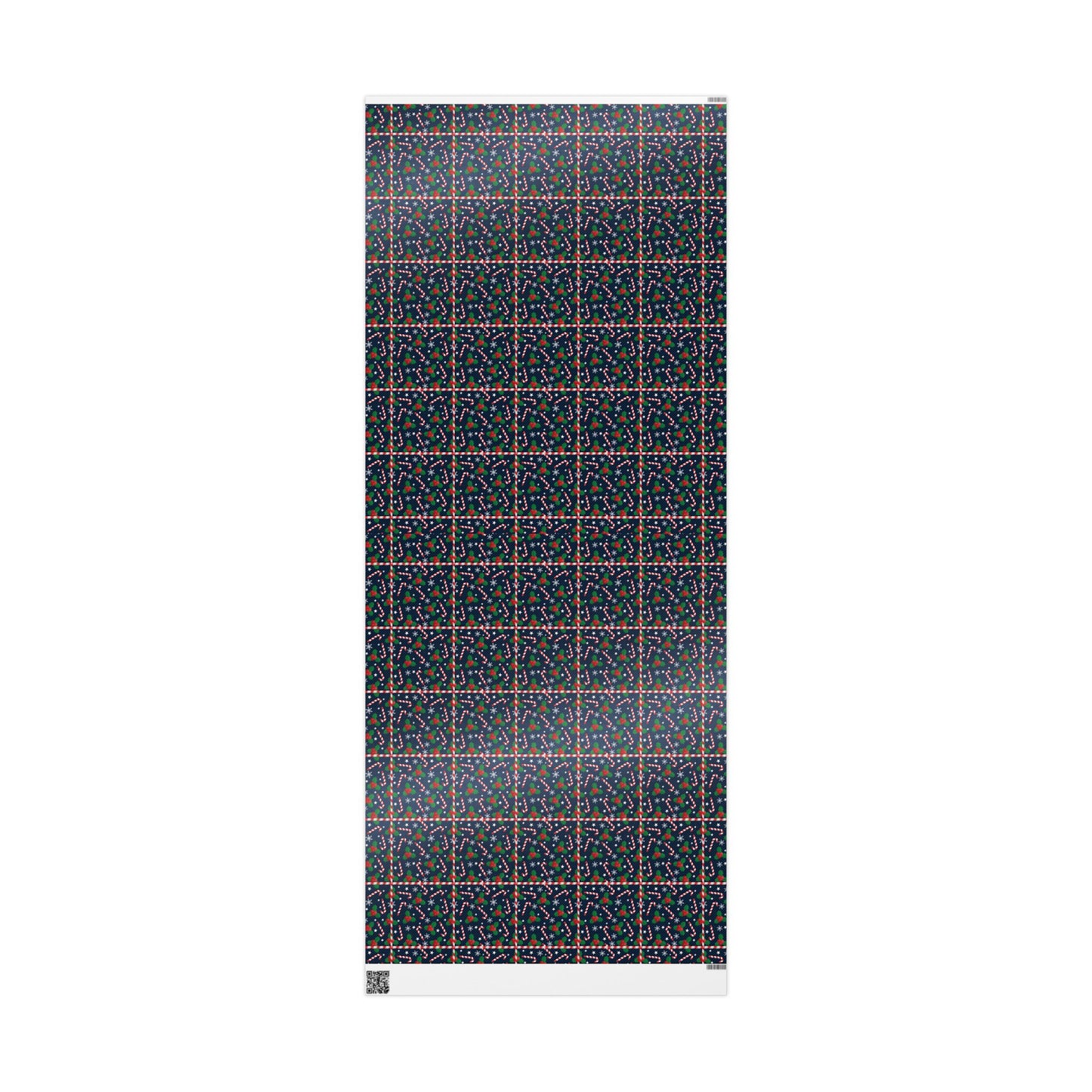 Christmas Candy Cane Wrapping Paper, Festive Holiday Gift Wrap, Holly and Snowflake Design Seasonal Christmas Paper