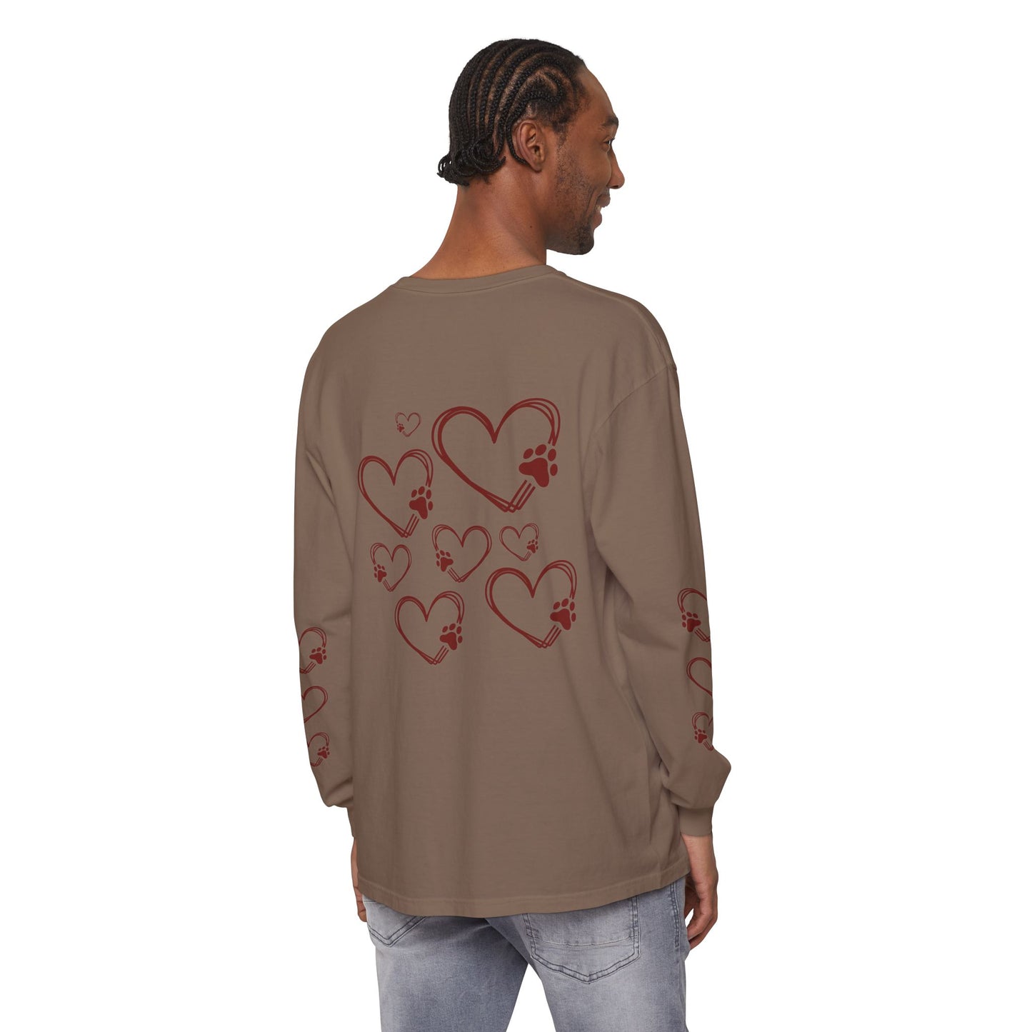 Coffee & Dog Lover Long Sleeve T-Shirt — 'Sweater Heart' Pet Mom Shirt