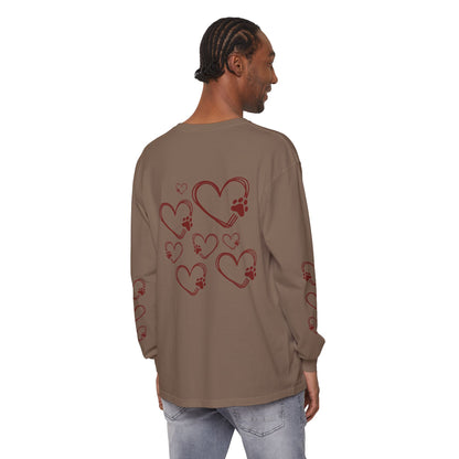 Coffee & Dog Lover Long Sleeve T-Shirt — 'Sweater Heart' Pet Mom Shirt