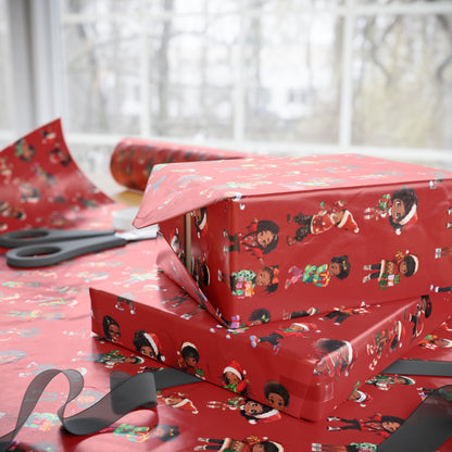 Afrocentric Holiday Paper, Cultural Christmas Wrapping Paper, Diverse Wrapping Paper, African American Christmas Wrapping Paper, Cultural Gift Wrap, Afrocentric Wrap, Children Christmas Wrapping Paper, Ethnic Gift Wrap