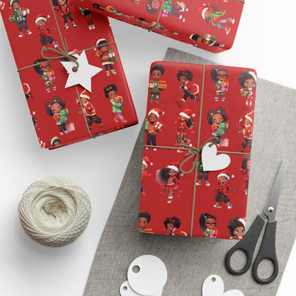 Afrocentric Holiday Paper, Cultural Christmas Wrapping Paper, Diverse Wrapping Paper, African American Christmas Wrapping Paper, Cultural Gift Wrap, Afrocentric Wrap, Children Christmas Wrapping Paper, Ethnic Gift Wrap