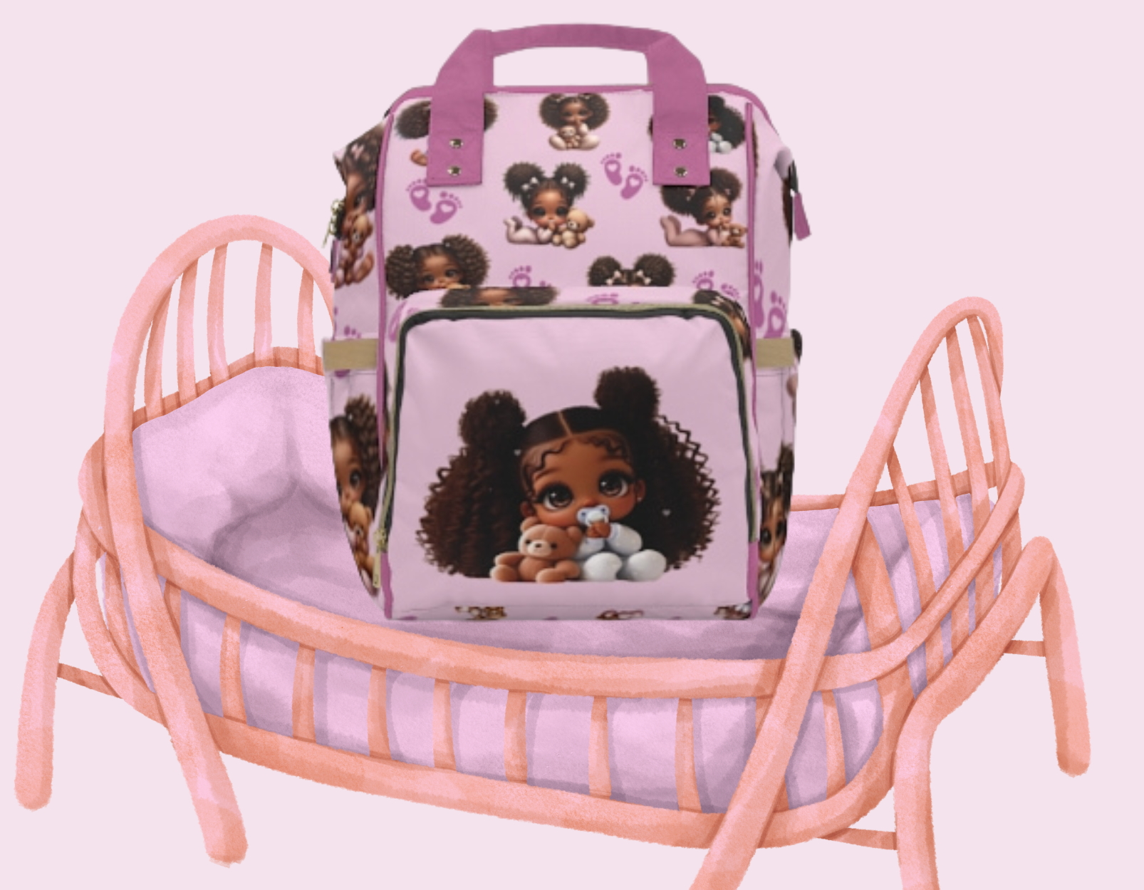 Multifunctional Baby Girl Diaper Backpack