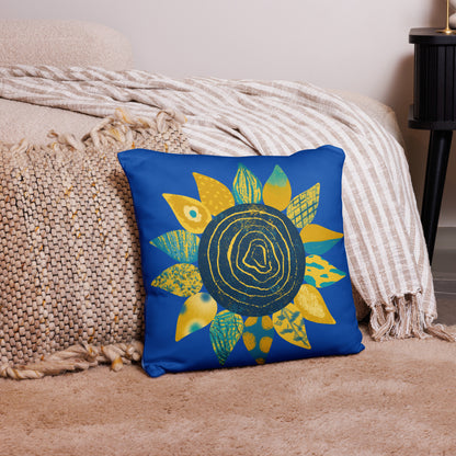 Spiral Color Sunflower Pillow, Sunflower Designed Pillow