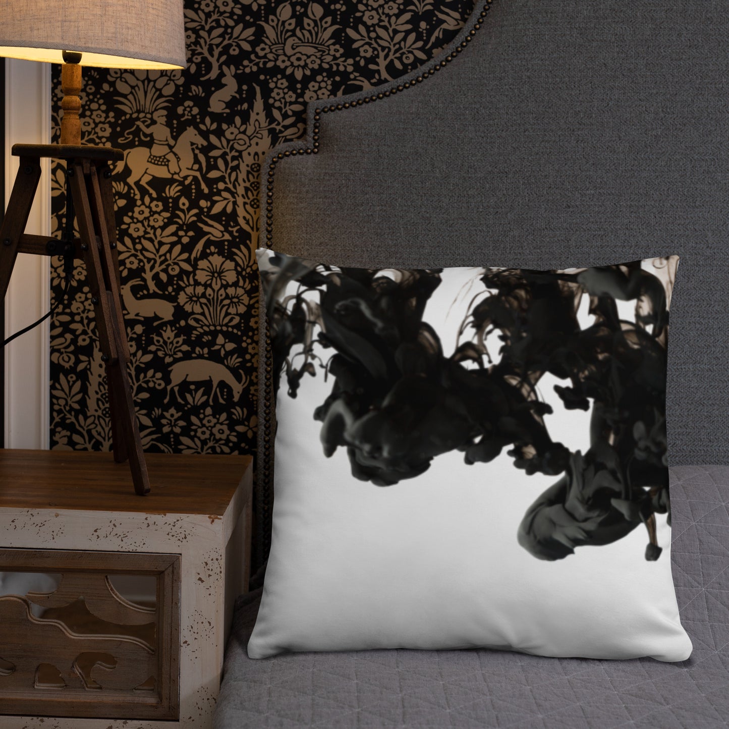 Smoky Black Pillow, Smoke Smoke Pillow, Abstract Pillow, Smoke Black Pillow, Basic Black Pillow, Basic Throw Pillow