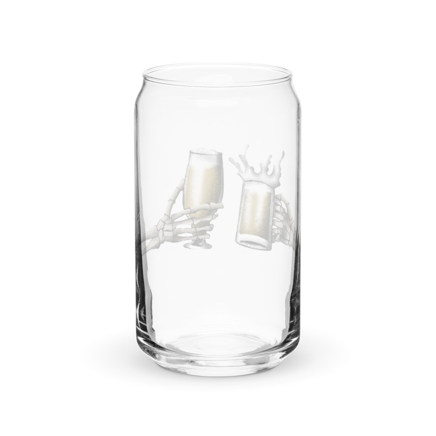 Can-shaped glass with fun graphic