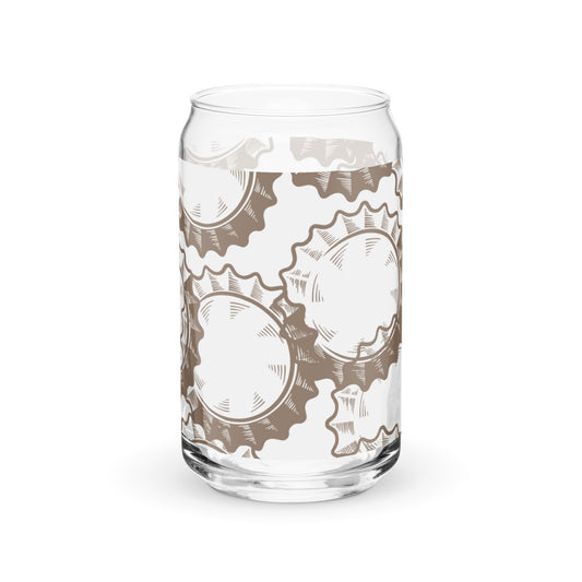 Can-shaped glass with all around graphic