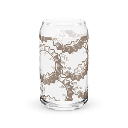 Can-shaped glass with all around graphic