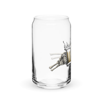 Can-shaped glass with fun graphic