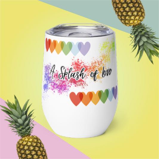 Wine tumbler with cute graphic