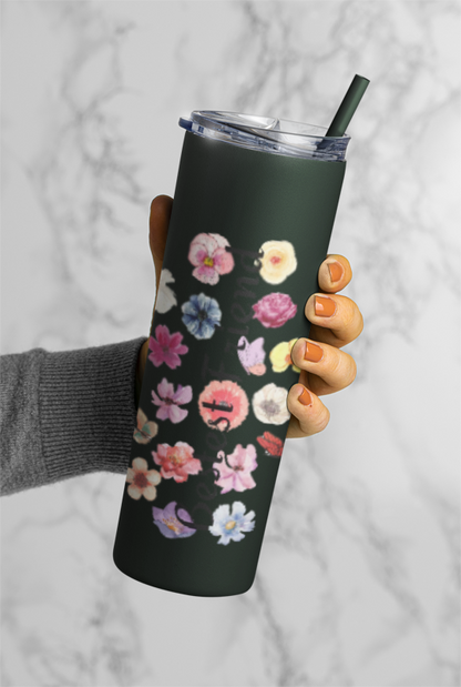 Flower Bestest Friend Skinny Tumbler, Skinny Glossy Tumbler, Special Gift Tumbler, Great Friend Tumbler, Wildflower 20oz Skinny Tumbler, Floral Skinny Tumbler, Aesthetic Skinny Tumbler, Minimalist Skinny Tumbler