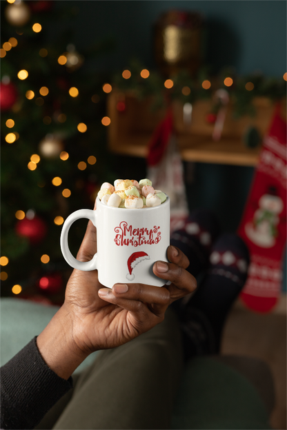 Merry Christmas Santa Hat Mug, Holiday Hat Coffee Mug, Xmas Santa Hat Mug, Santa Hat Coffee Mug, Holiday Santa Hat Mug, Red Hat Mug.