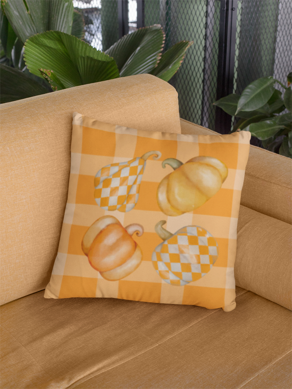 Plaid Pumpkin Pillow