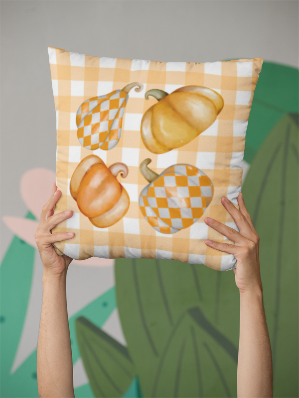 Plaid Pumpkin Pillow