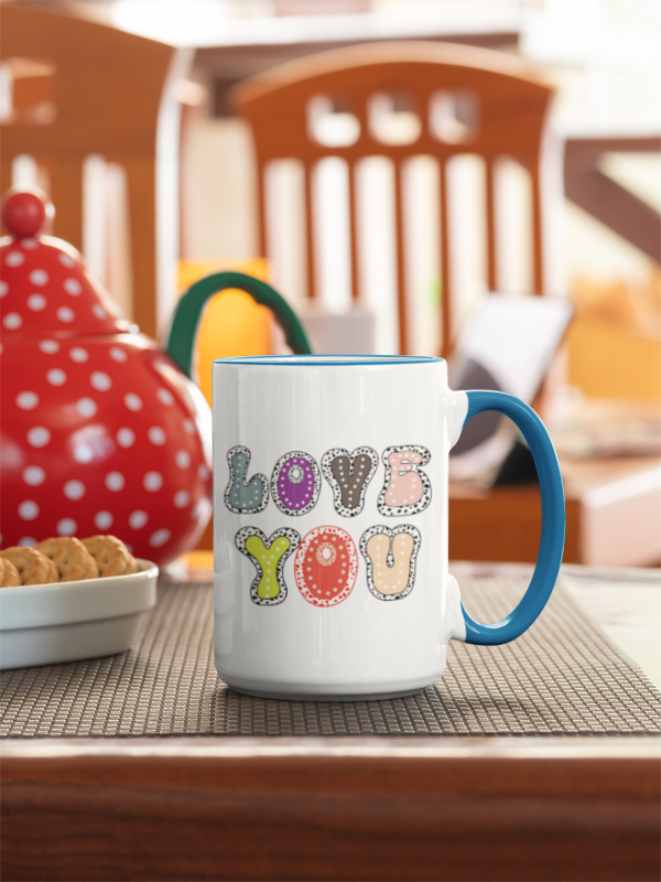 Love You Color Accent Mug