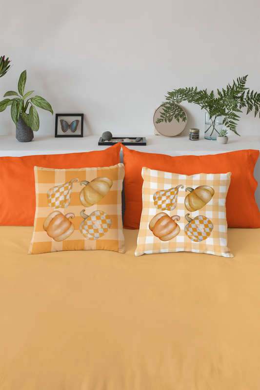 Plaid Pumpkin Pillow