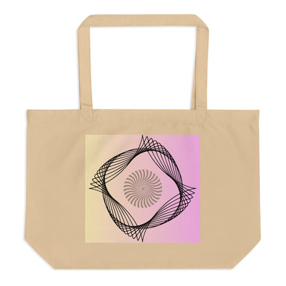 Large organic tote bag with nice design on both sides