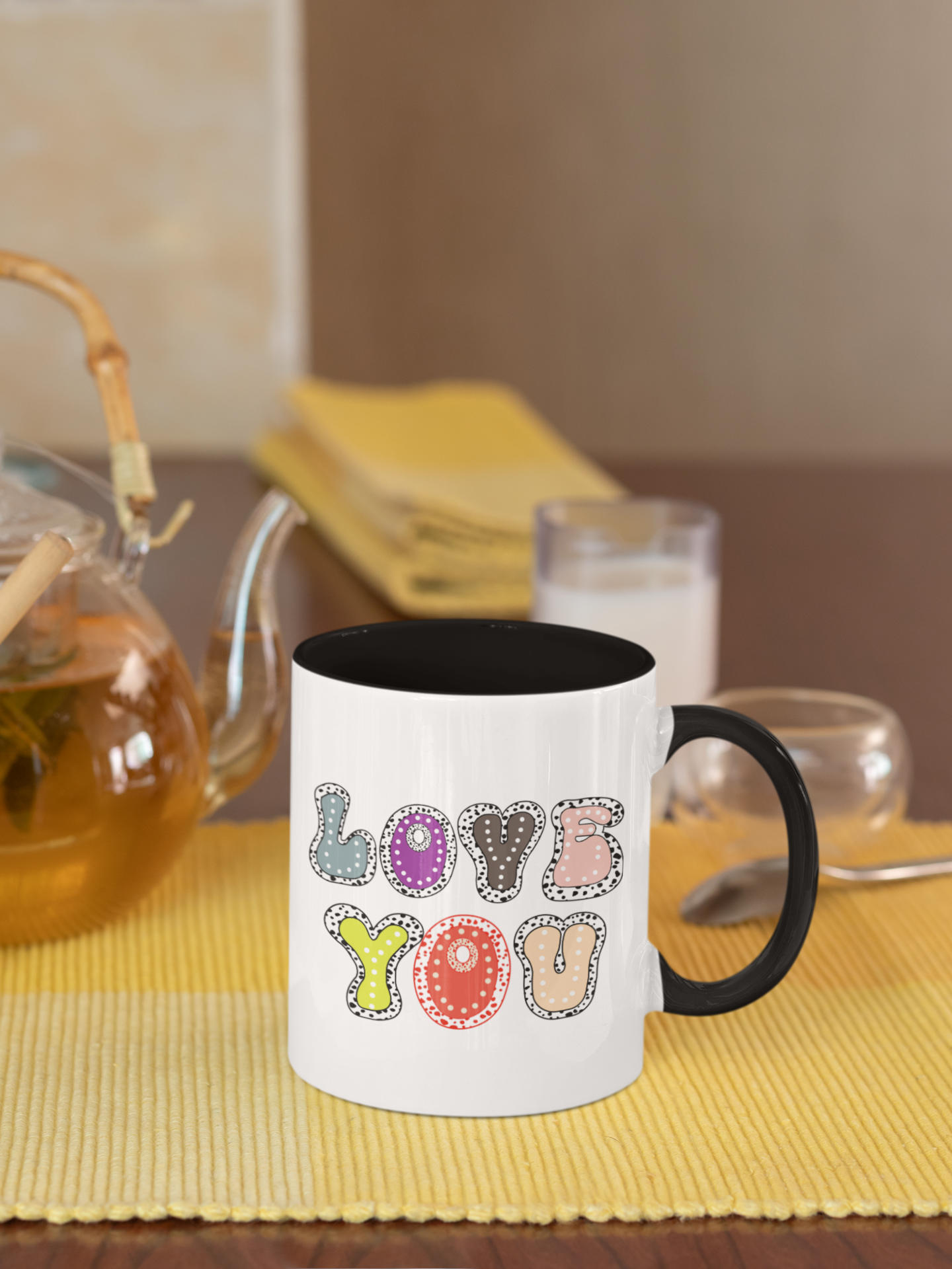 Love You Color Accent Mug