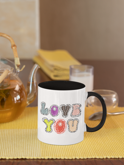 Love You Color Accent Mug