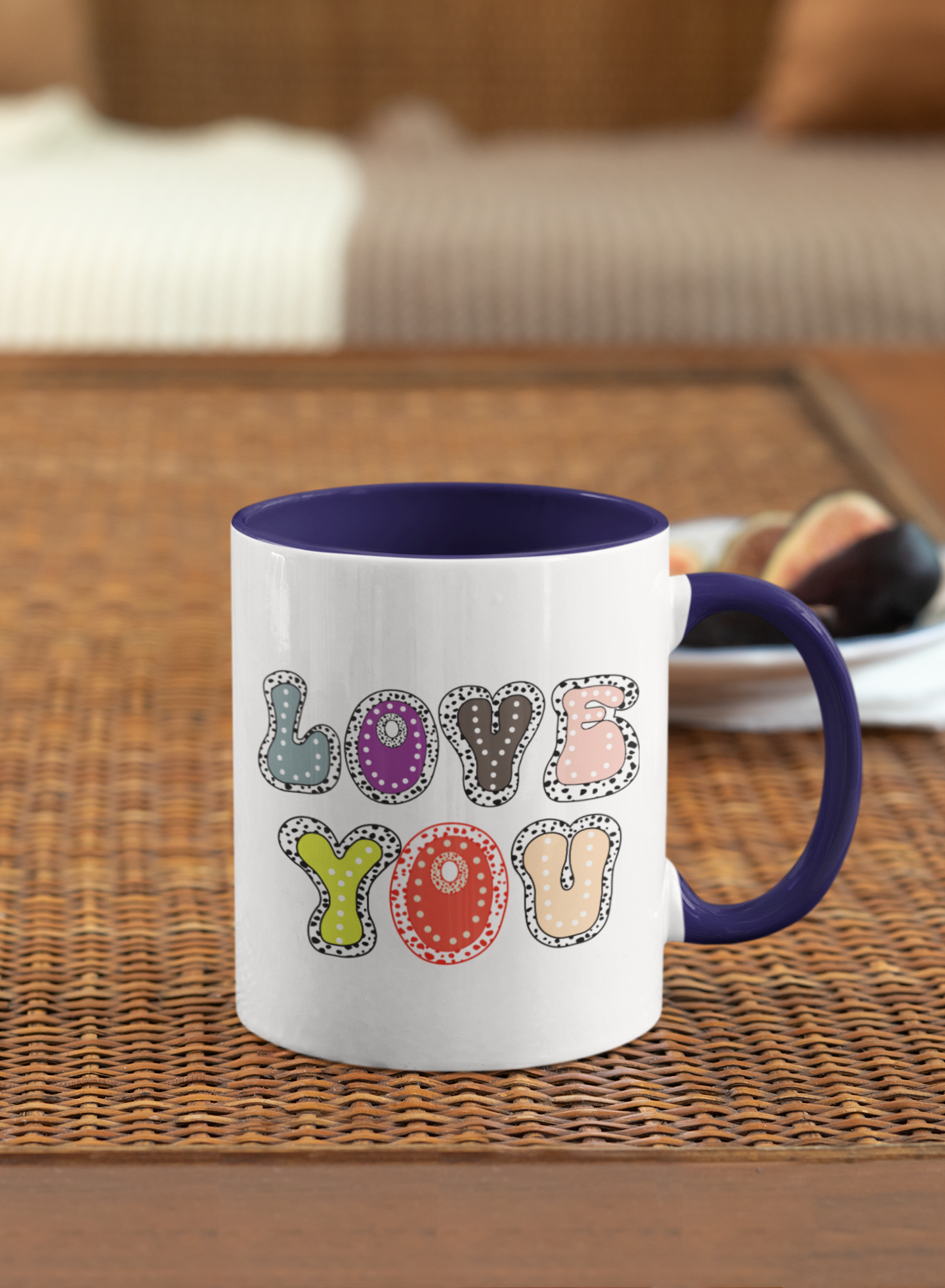 Love You Color Accent Mug