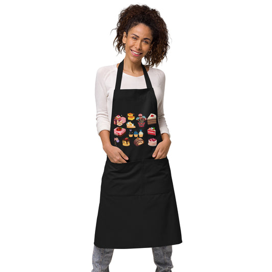 Organic cotton apron - cakes