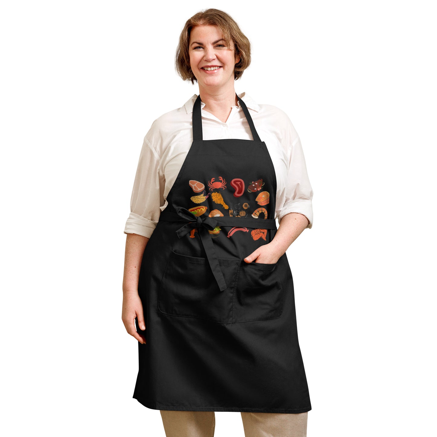 Organic cotton apron - food