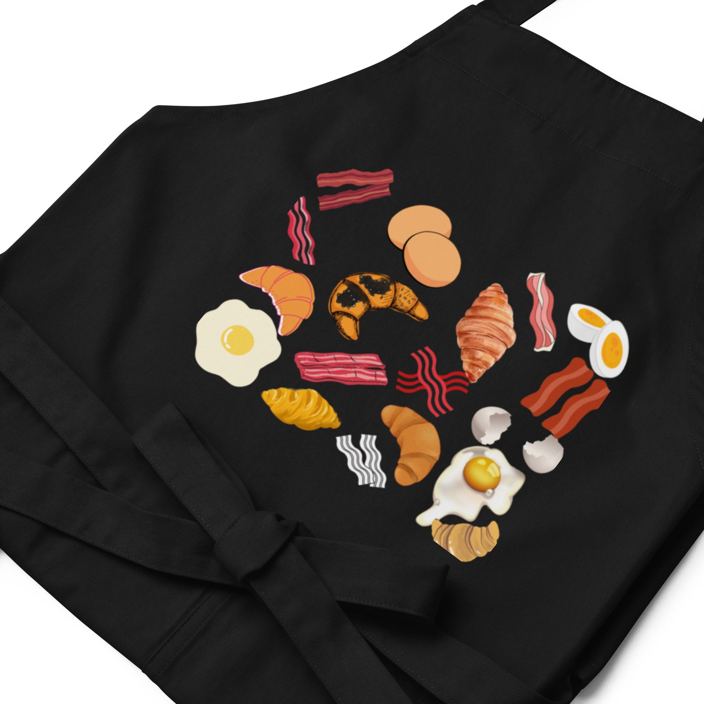 Organic cotton apron with design - breakfast