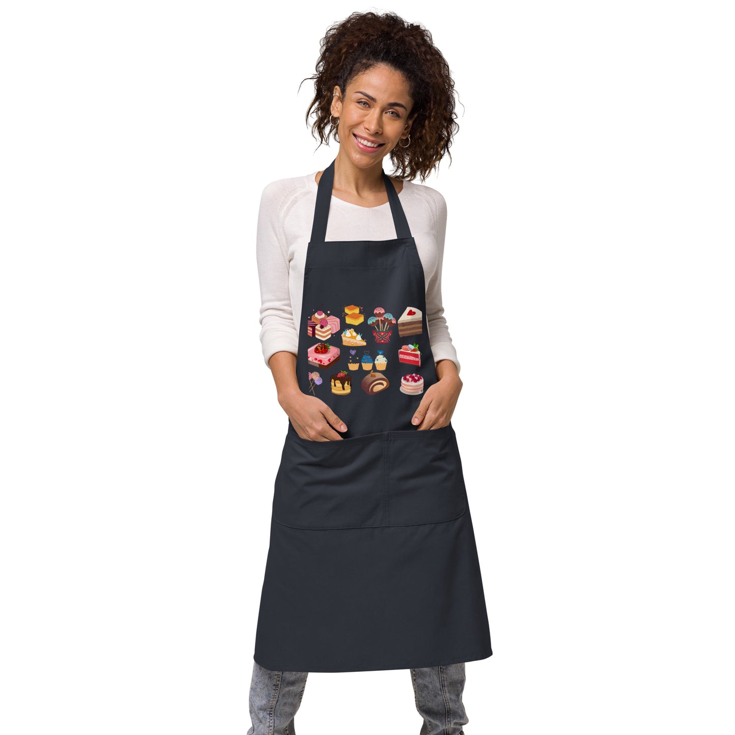 Organic cotton apron - cakes