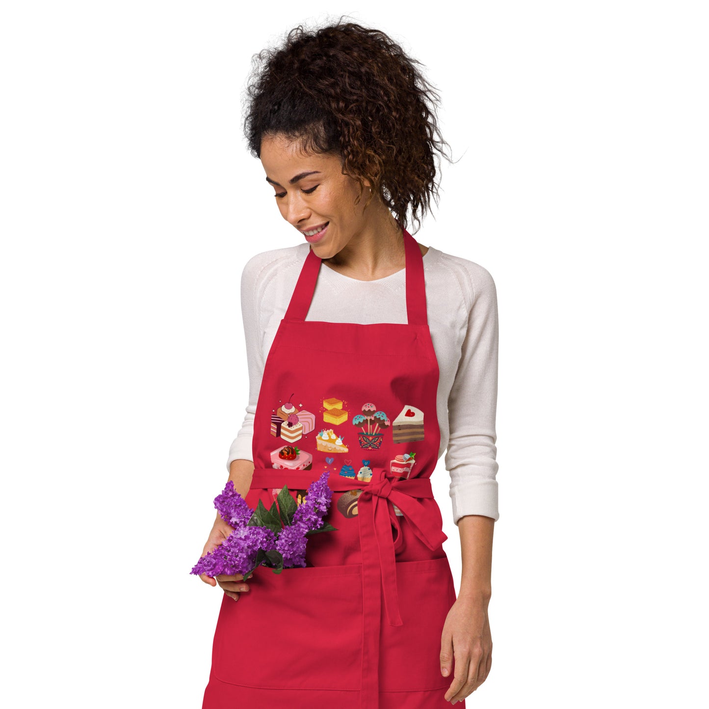 Organic cotton apron - cakes